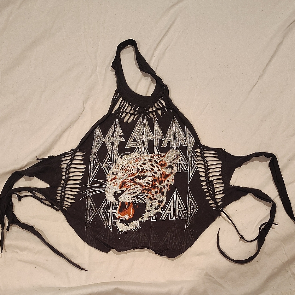 Black Distressed Graphic Tank Top